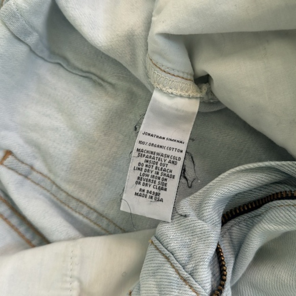 Jonathan Simkhai Standard Ace high-waisted Paper bag cropped acid‎ wash jeans 29 - Picture 8 of 16